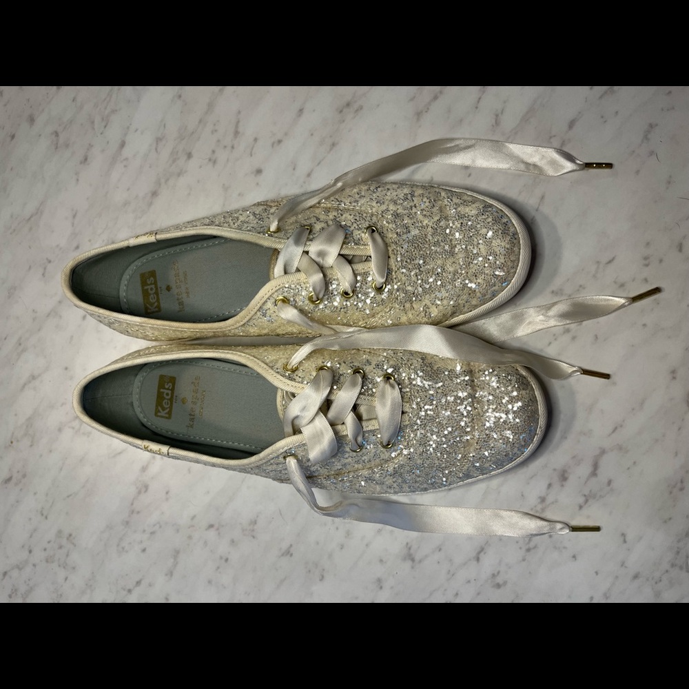 Women's Keds x kate spade new york Champion Glitter in Cream Glitter, Size 9